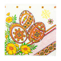 20 Pack of Ukrainian Paper Napkins 3-ply Easter Eggs Pysanky - Folded 6.5 x 6.5 Inches in Multi color Square