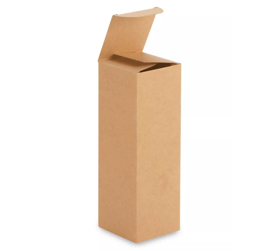 Brown Kraft Paper Gift Box 2 x 2 x 6 Inches in White color Rectangular