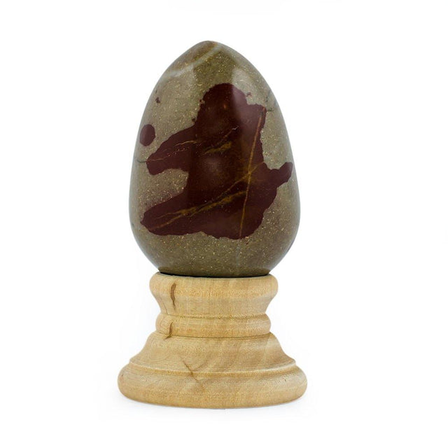 Marble Stone Egg with Wooden Stand in Multi color, Oval shape