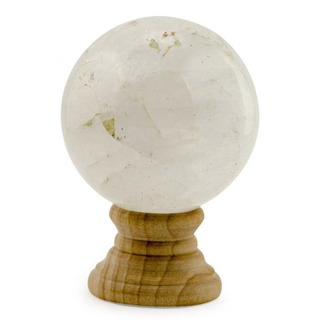 White Quartz Polished Stone Sphere in Multi color, Round shape