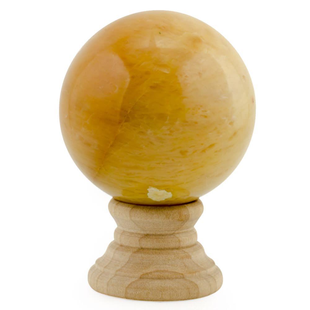 Yellow Polished Marble Stone Sphere in Yellow color, Round shape