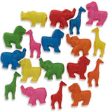 Set of 200 Elephant, Lion, Giraffe Zoo Animal Pony Beads in Multi color,  shape