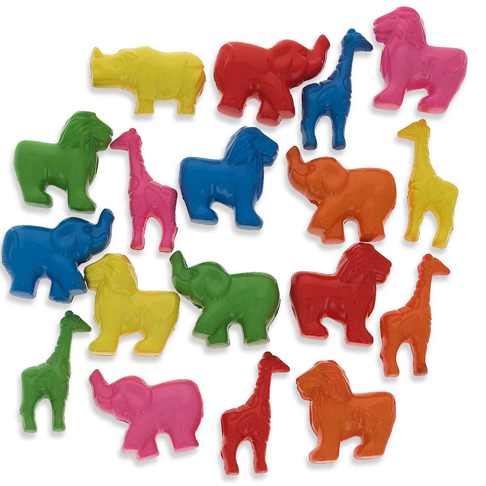Set of 200 Elephant, Lion, Giraffe Zoo Animal Pony Beads in Multi color