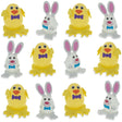 Set of 12 Chick and Bunny Easter Eggs 2.5 Inches in Multi color