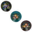 Set of 3 Wooden Hand Painted Round Flowers Brooches 2 Inches in Multi color, Round shape