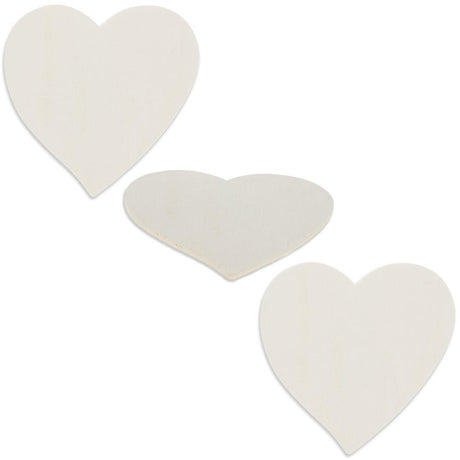 4.75-Inch Unfinished Wooden Heart Cutouts for DIY Crafts: Set of 3 in Beige color, Heart shape