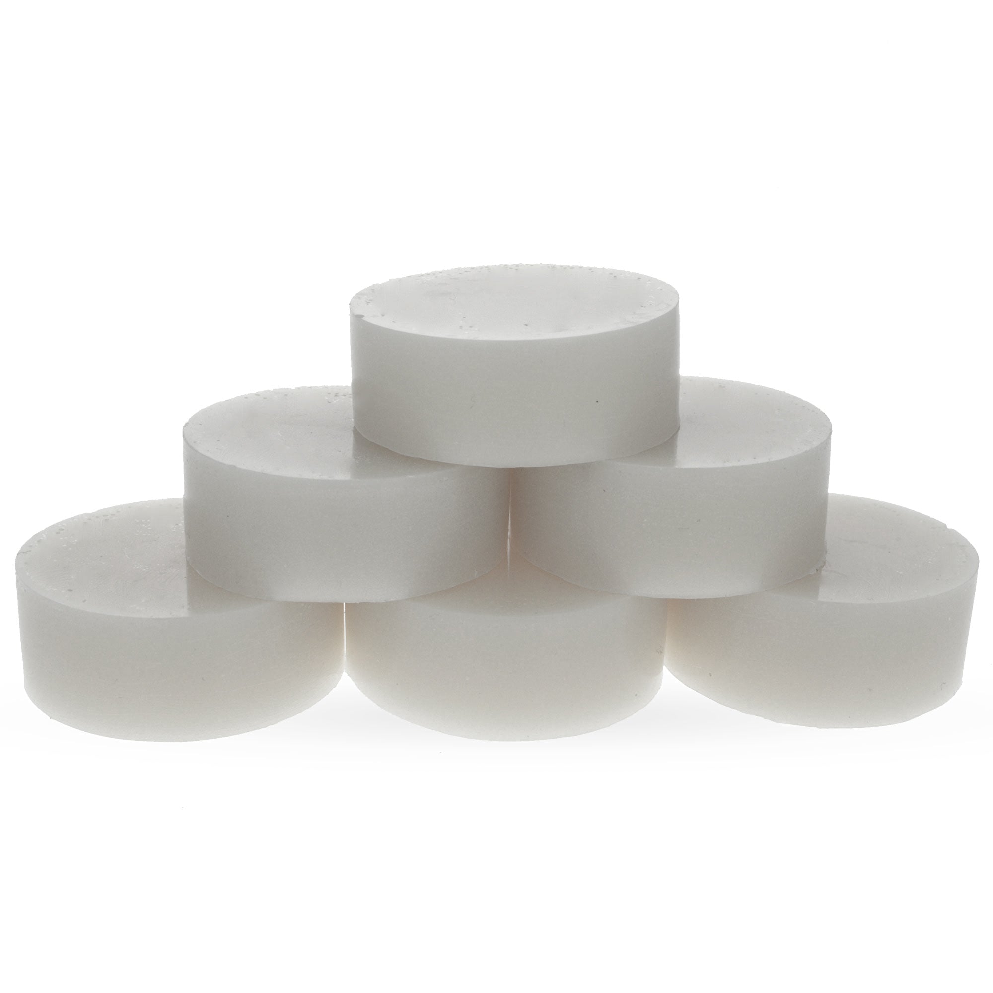 Set of 6 White Color Pure Filtered Circle Beeswaxes 4.8 oz in White color Round