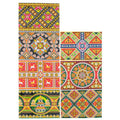 7 Folk Motifs with Crosses, Churches & Animal Symbols Ukrainian Easter Egg Decorating Wraps Heat Shrink Sleeves in Brown color Rectangular