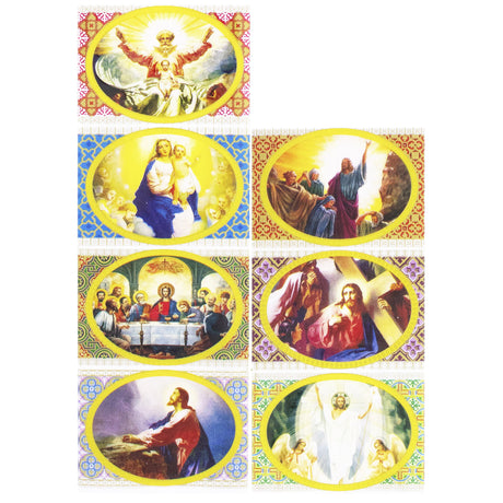 7 Jesus Life Stories Easter Egg Decorating Wraps in Yellow color, Rectangular shape