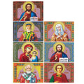7 Jesus Christ, Virgin Mary & Saints Religious Ukrainian Easter Egg Decorating Wraps Heat Shrink Sleeves in Yellow color Rectangular