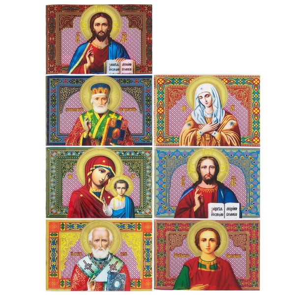 7 Religious Ukrainian Easter Egg Decorating Wraps in Yellow color, Rectangular shape