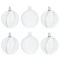 Set of 6 Mini Clear Plastic Ball Ornaments 1.92 Inches (49 mm) in Clear color Round