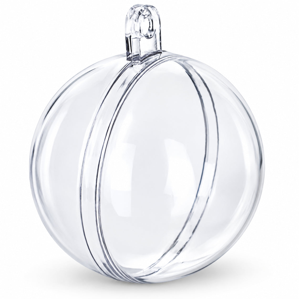 Set of 6 Mini Clear Plastic Ball Ornaments 1.92 Inches (49 mm)China , dimensions in inches: 1.92 x 1.5 x 1.5