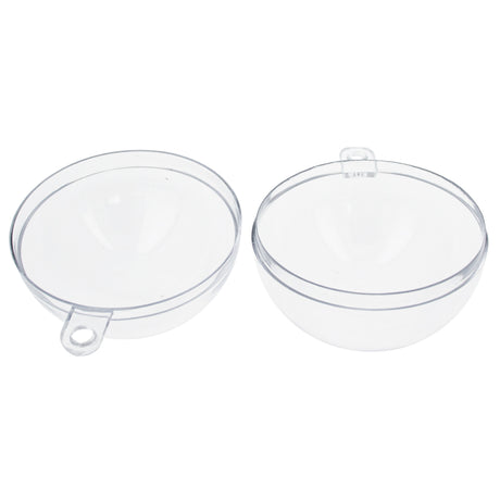 Set of 6 Mini Clear Plastic Ball Ornaments 1.92 Inches (49 mm) , dimensions in inches: 1.92 x 1.5 x 1.5