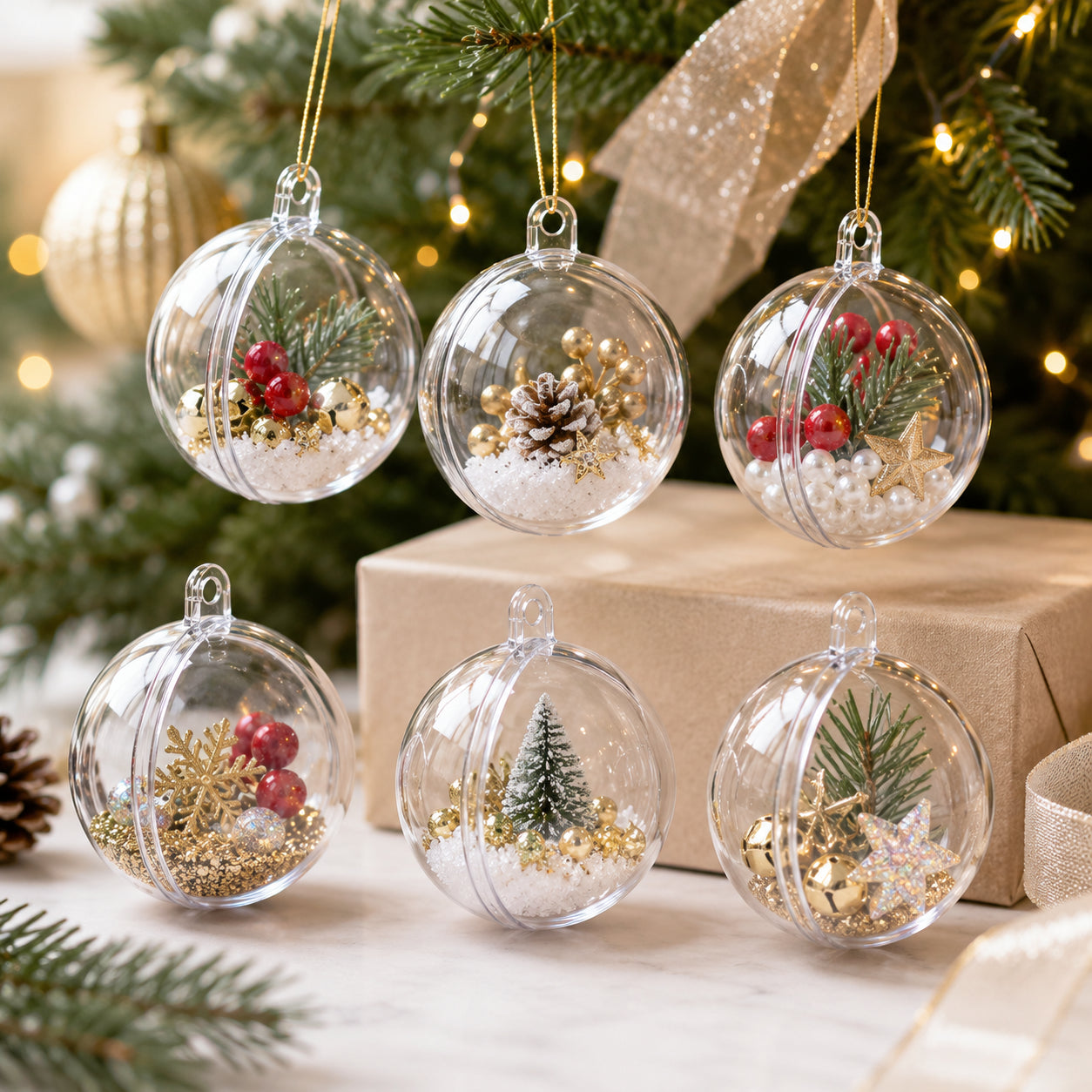 Buy Christmas Ornaments Clear Plastic by BestPysanky Online Gift Ship