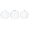 Plastic Set of 3 Clear Plastic Ball Ornaments 2.7 Inches (69 mm) in Clear color Round