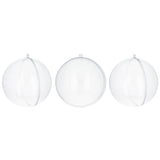 Set of 3 Clear Plastic Ball Ornaments 2.7 Inches (69 mm) in Clear color Round