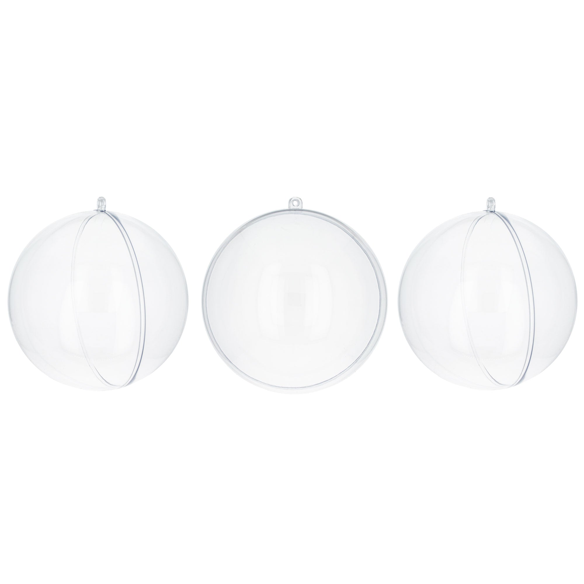Set of 3 Clear Plastic Ball Ornaments 2.7 Inches (69 mm) in Clear color Round