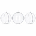 Set of 3 Clear Fillable Plastic Ball Christmas Ornament 4.7 Inches in Clear color Round