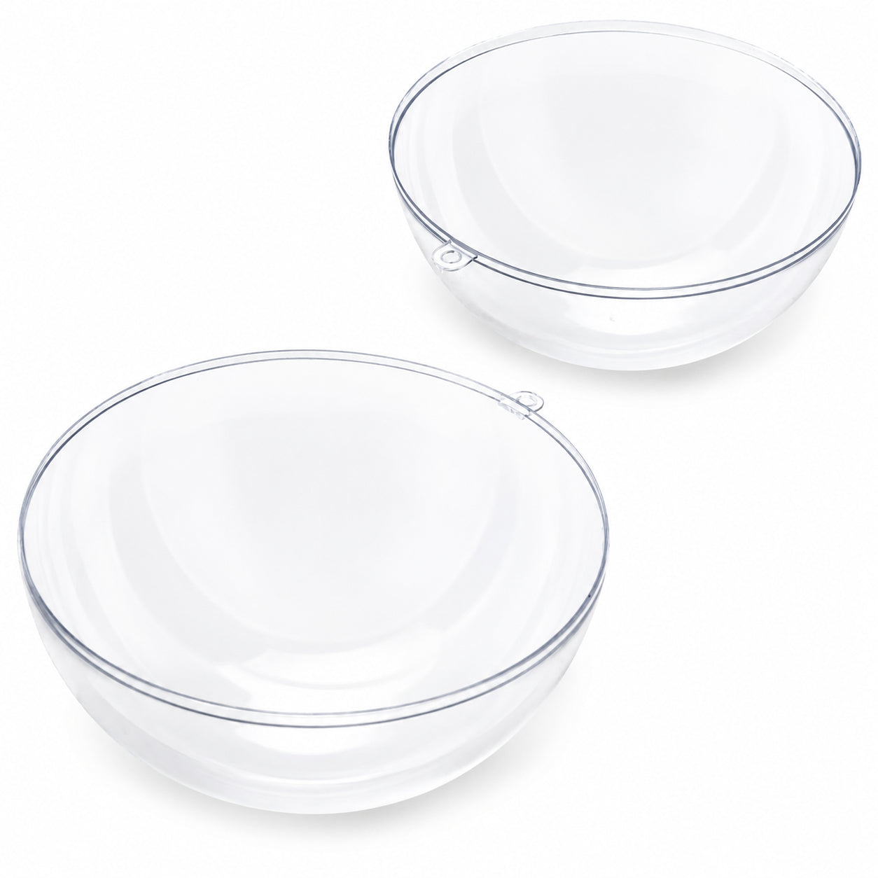 Set of 3 Clear Fillable Plastic Ball Ornament for DIY Crafts 2.7 Inches (69 mm)China , dimensions in inches: 2.7 x 2.35 x 2.35
