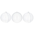 Set of 3 Clear Plastic Ball Ornaments 3.45 Inches (88 mm) in Clear color Round