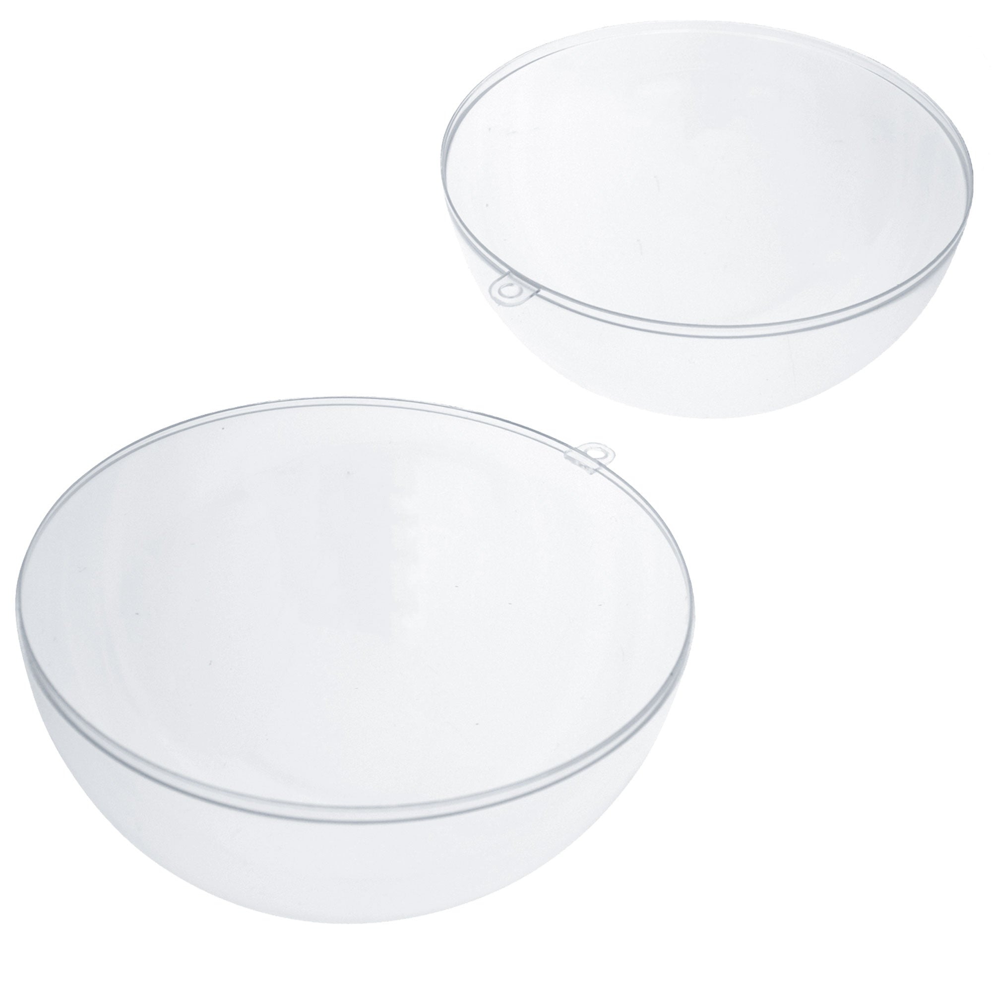 Set of 3 Clear Plastic Ball Ornaments 3.45 Inches (88 mm)China , dimensions in inches: 3.45 x 3.45 x 3.45
