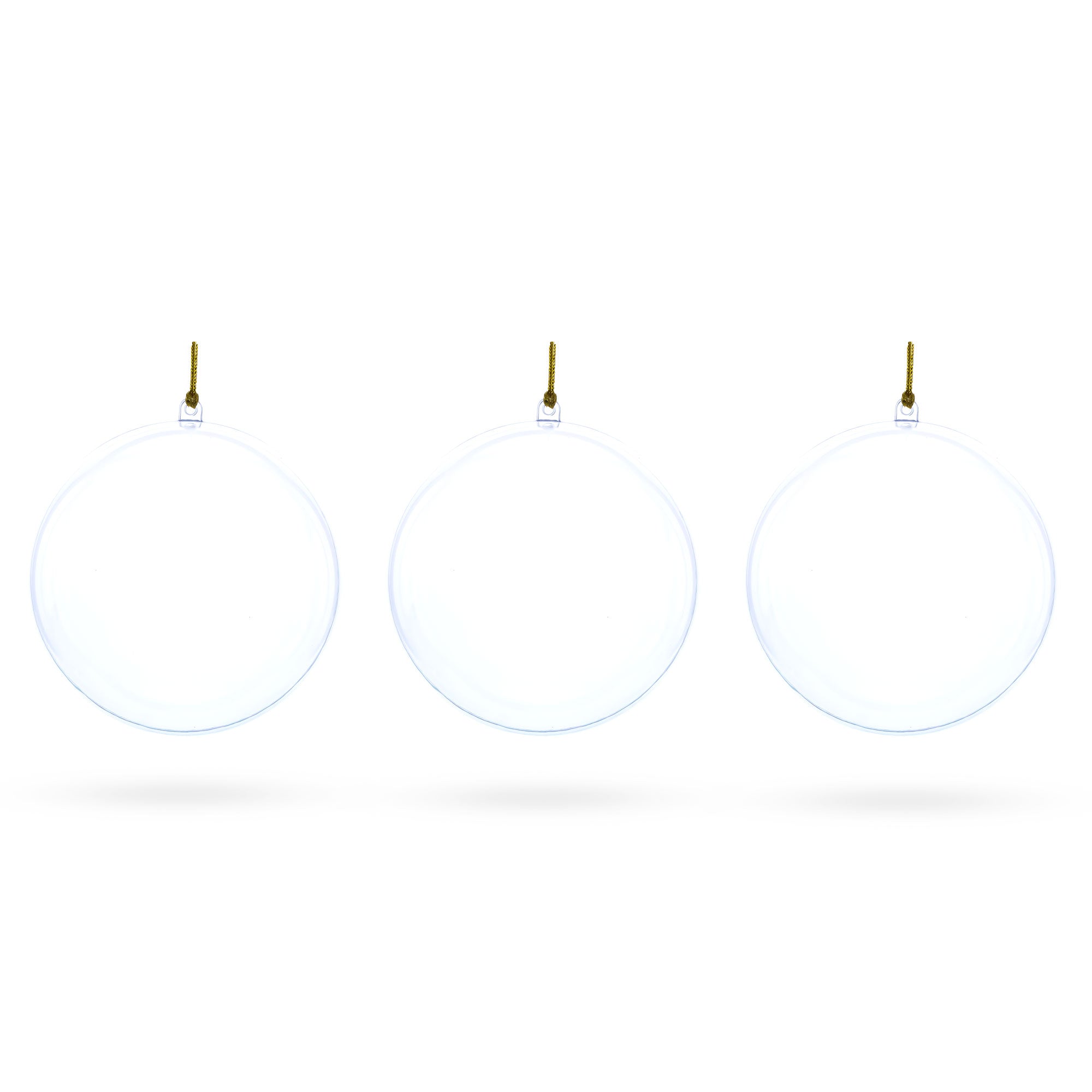 Set of 3 Clear Plastic Ball Ornaments 4.7 Inches in Clear color Round