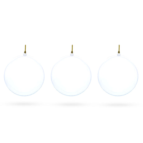 Set of 3 Clear Plastic Ball Ornaments 4.7 Inches in Clear color Round