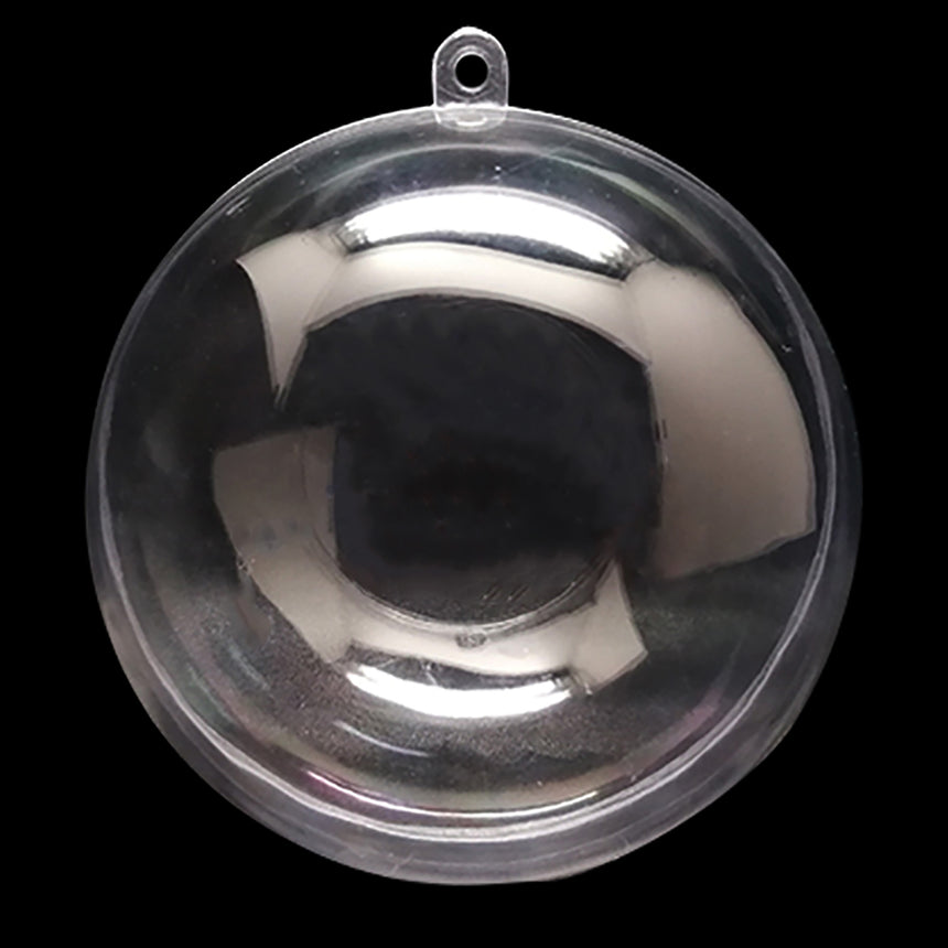 Set of 3 Clear Plastic Ball Ornaments 4.7 Inches , dimensions in inches: 4.7 x 4.7 x 4.7