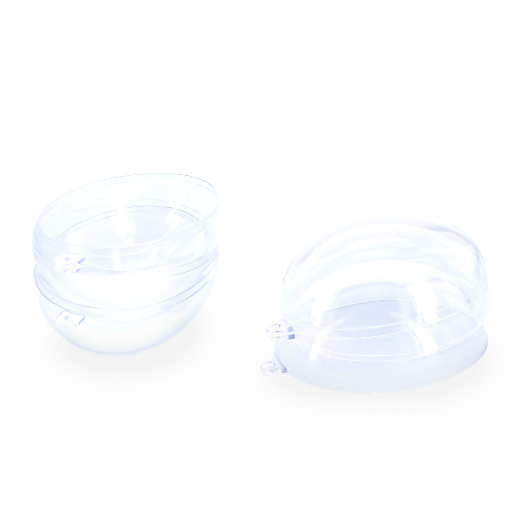 Set of 3 Clear Plastic Egg Ornaments 3.4 Inches (86 mm) , dimensions in inches: 3.4 x 2.3 x 2.2