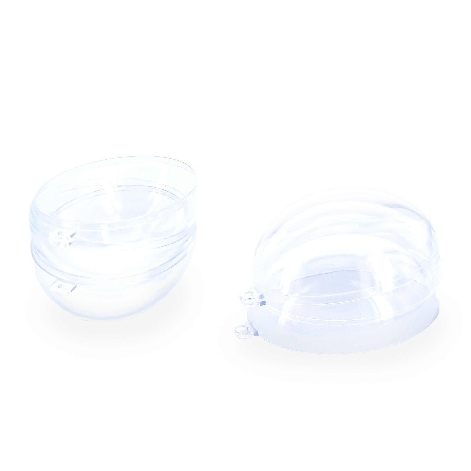Set of 3 Clear Plastic Egg Ornaments 3.4 Inches (86 mm) , dimensions in inches: 3.4 x 2.3 x 2.2