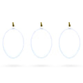 Set of 3 Clear Plastic Egg Ornaments 3.4 Inches (86 mm) in Clear color Oval