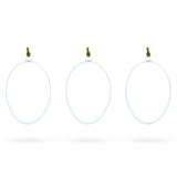 Set of 3 Clear Plastic Egg Ornaments 3.4 Inches (86 mm) in  color Oval