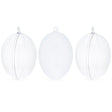 Set of 3 Clear Plastic Egg Ornaments 4.35 Inches (100 mm) in Clear color, Oval shape