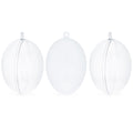 Set of 3 Clear Plastic Egg Ornaments 4.35 Inches (100 mm) in Clear color Oval