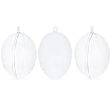 Plastic Set of 3 Clear Plastic Egg Ornaments 4.35 Inches (100 mm) in Clear color Oval