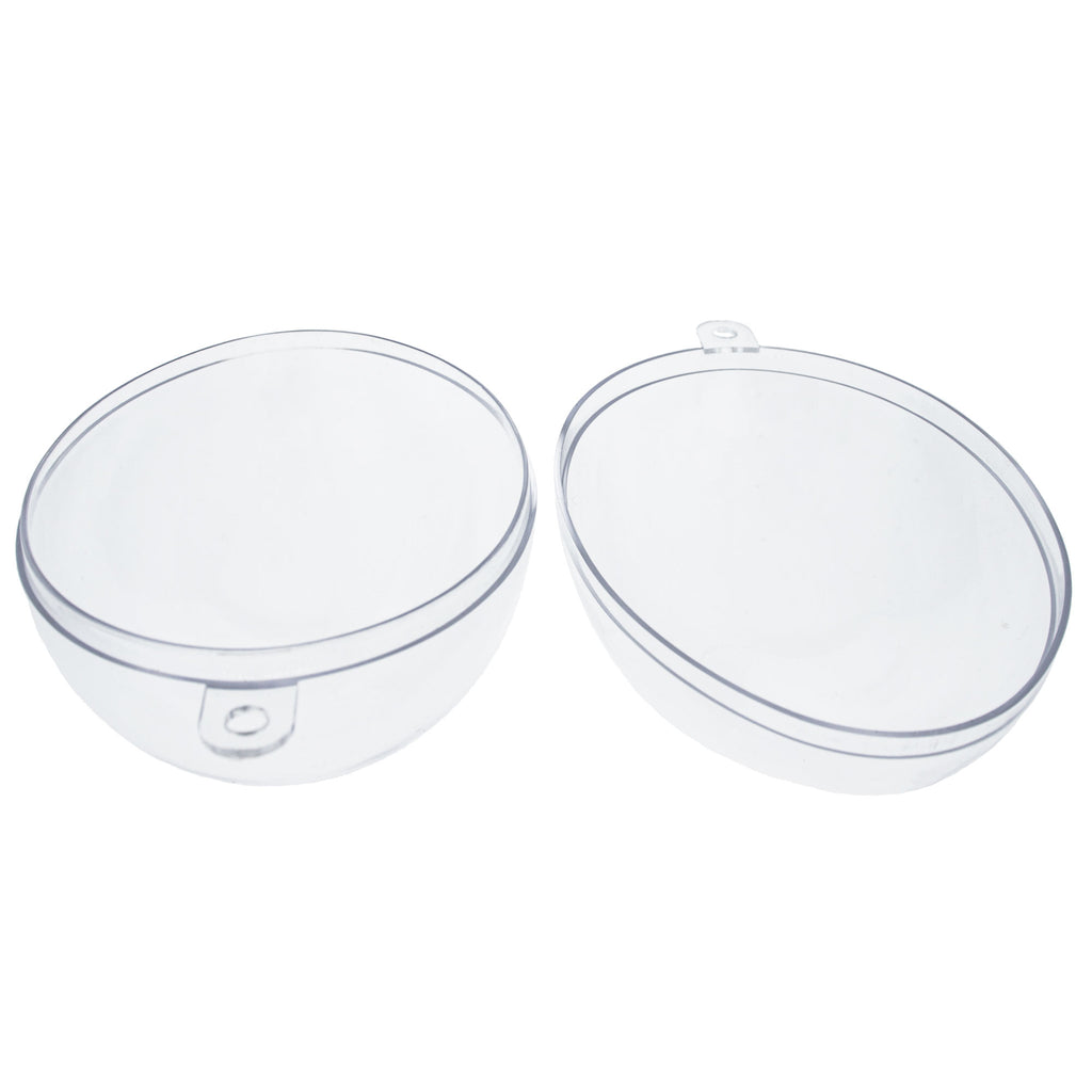 Set of 6 Clear Plastic Egg Ornaments 2.7 Inches , dimensions in inches: 2.7 x 1.75 x 1.7