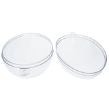 Set of 3 Clear Plastic Egg Ornaments 4.35 Inches (100 mm) , dimensions in inches: 4.35 x 2.8 x 2.8