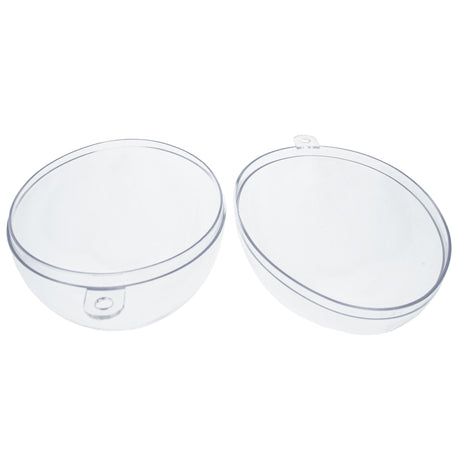 Set of 3 Clear Plastic Egg Ornaments 4.35 Inches (100 mm) , dimensions in inches: 4.35 x 2.8 x 2.8