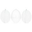 Plastic Set of 3 Clear Plastic Egg Ornaments 5.9 Inches (150 mm) in Clear color Oval