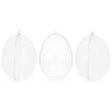 Set of 3 Clear Plastic Egg Ornaments 5.9 Inches (150 mm) in Clear color, Oval shape