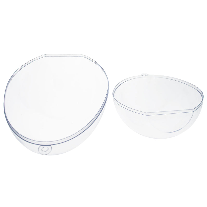 Set of 3 Clear Plastic Egg Ornaments 5.9 Inches (150 mm) , dimensions in inches: 5.9 x 4.05 x 4.05