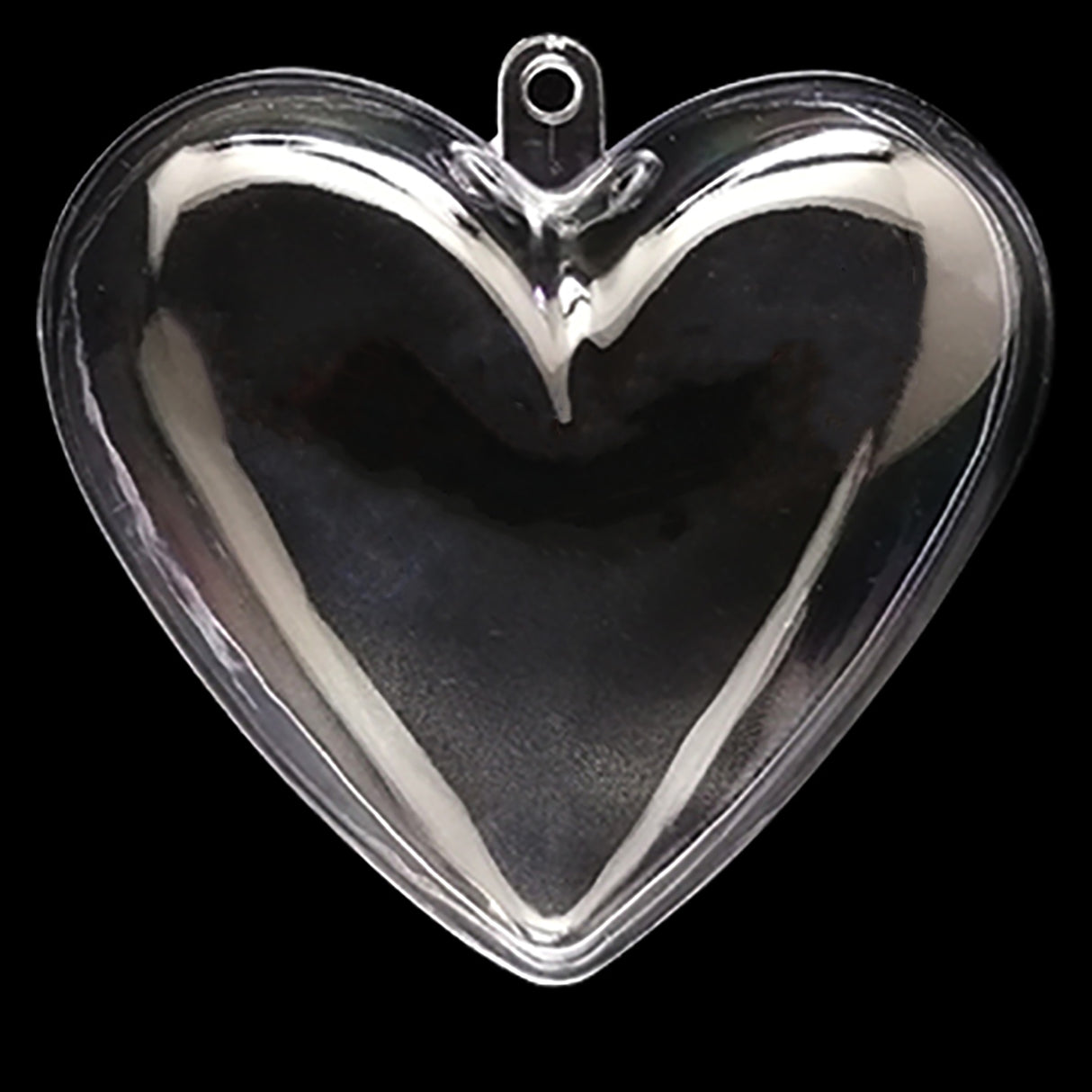 Set of 3 Clear Plastic Hearts Ornaments 2.45 Inches (62 mm)