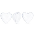 Set of 3 Clear Plastic Heart Ornaments 3.05 Inches in Clear color Heart