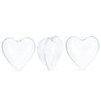 Plastic Set of 3 Clear Plastic Heart Ornaments 3.05 Inches in Clear color Heart