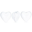 Set of 3 Clear Plastic Heart Ornaments 3.85 Inches (98 mm) in Clear color Heart
