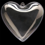 Set of 3 Clear Plastic Heart Ornaments 3.85 Inches (98 mm)