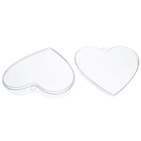 Set of 3 Clear Plastic Hearts Ornaments 2.45 Inches (62 mm) , dimensions in inches: 2.45 x 2 x 2