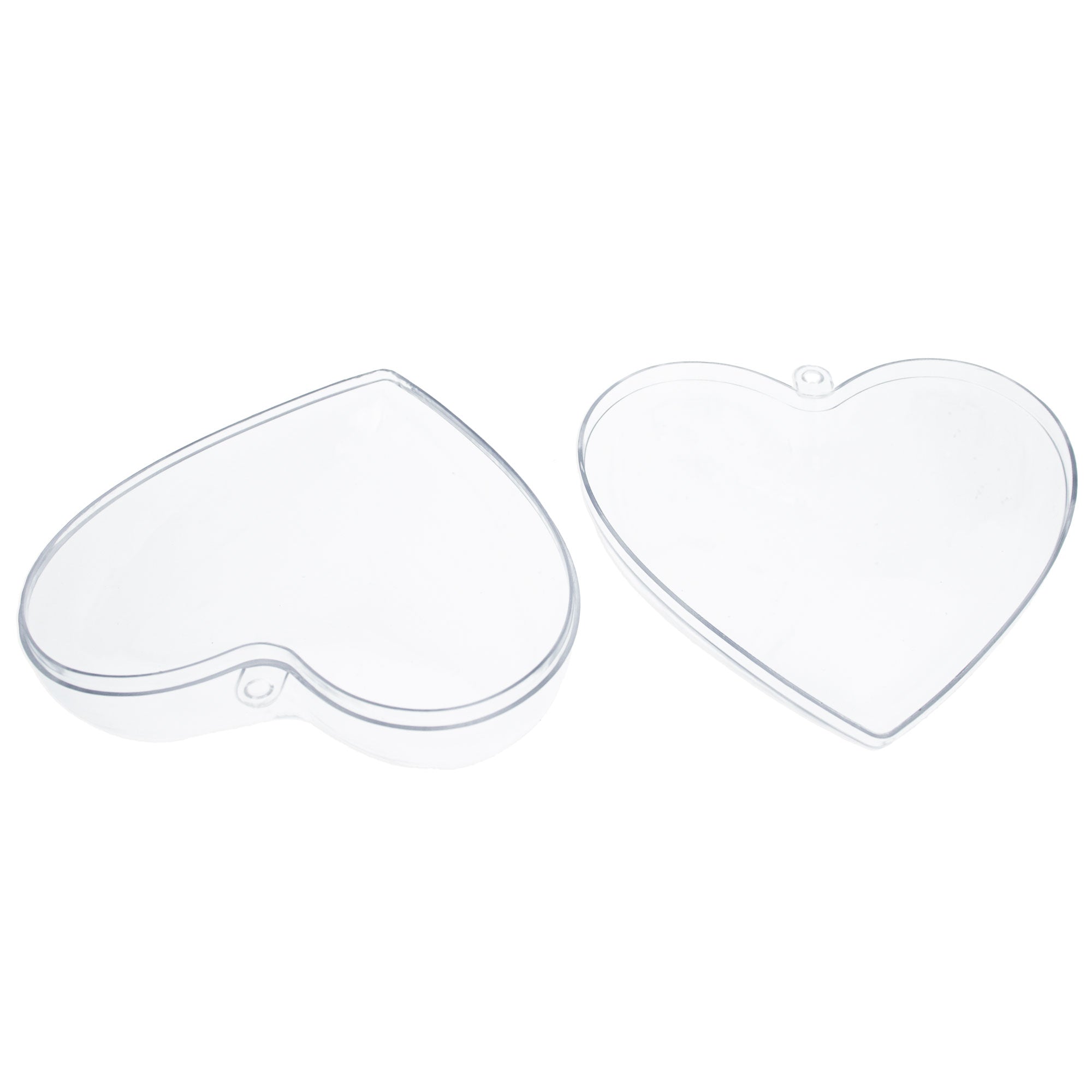Set of 3 Clear Plastic Heart Ornament 4.6 Inches (117 mm)China , dimensions in inches: 4.7 x 4.7 x 3.4