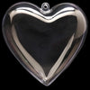 Juego de 3 adornos de corazón de plástico transparente de 117 mm (4,6 pulgadas)